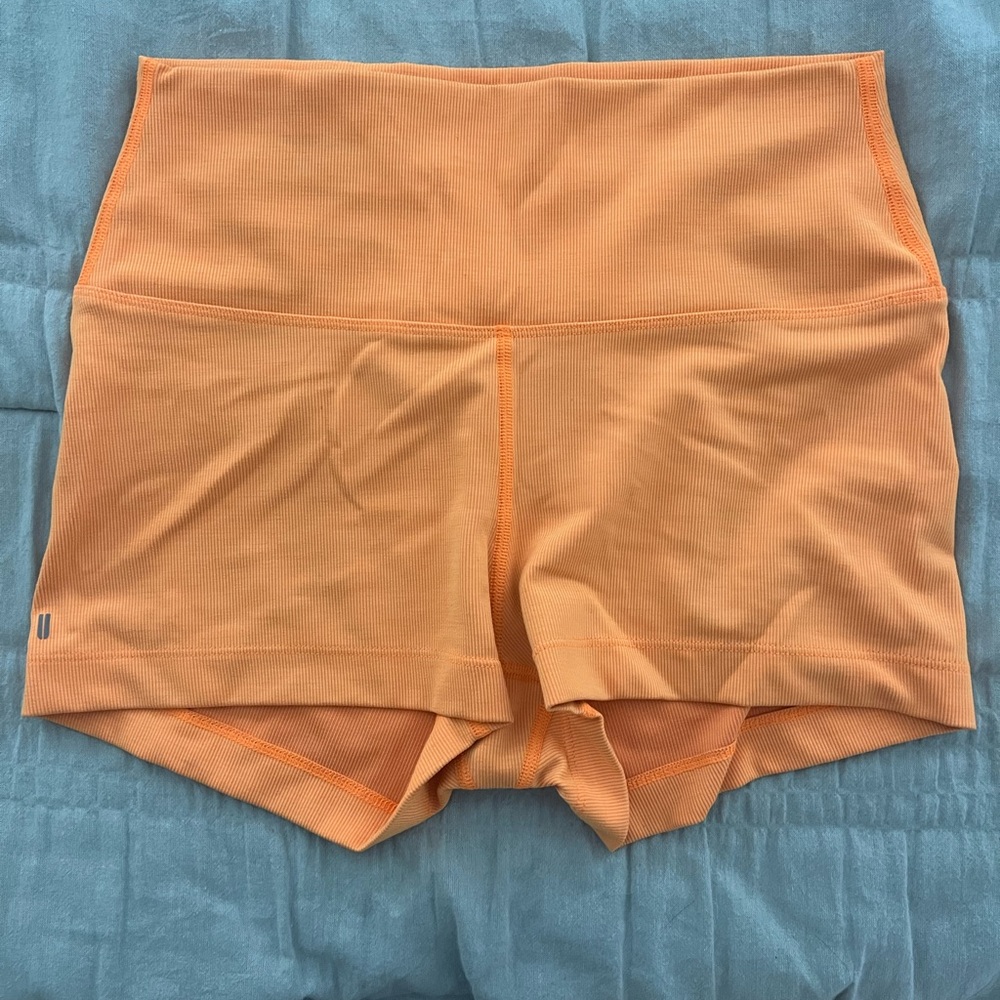 Neon orange high rise NoBull shorts